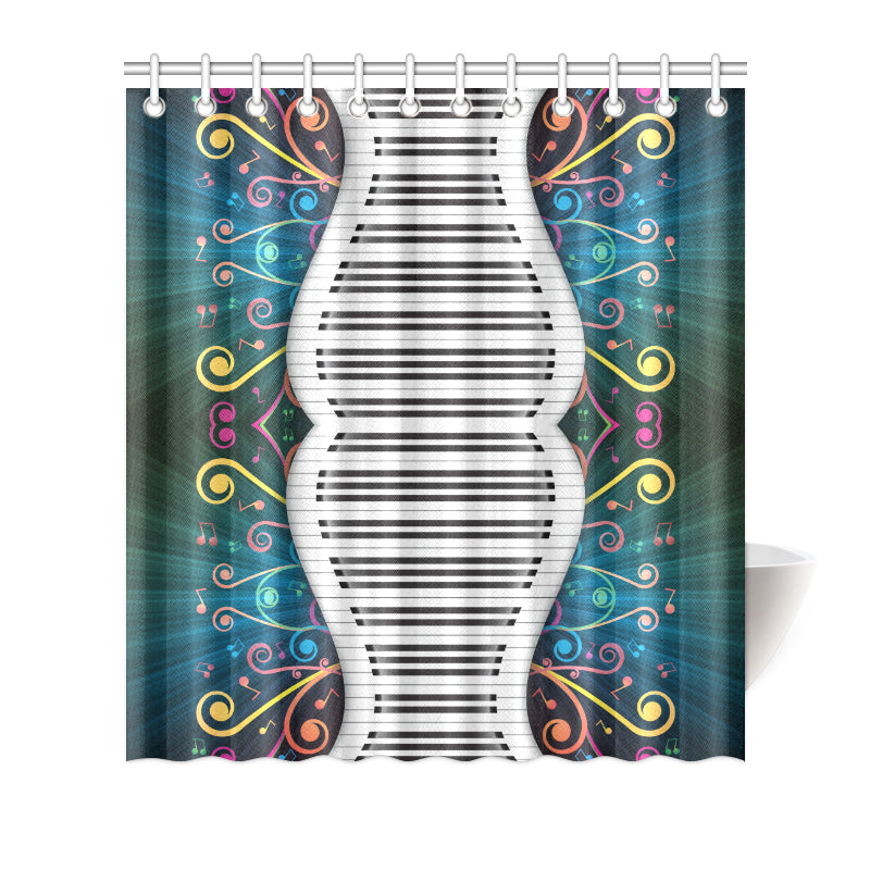 Piano Pattern Print Design 01 Shower Curtain