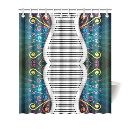 Piano Pattern Print Design 01 Shower Curtain