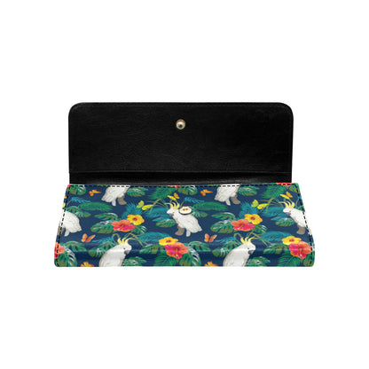 Cockatoo Tropical Pattern Print Design 02 Women's Trifold Wallet