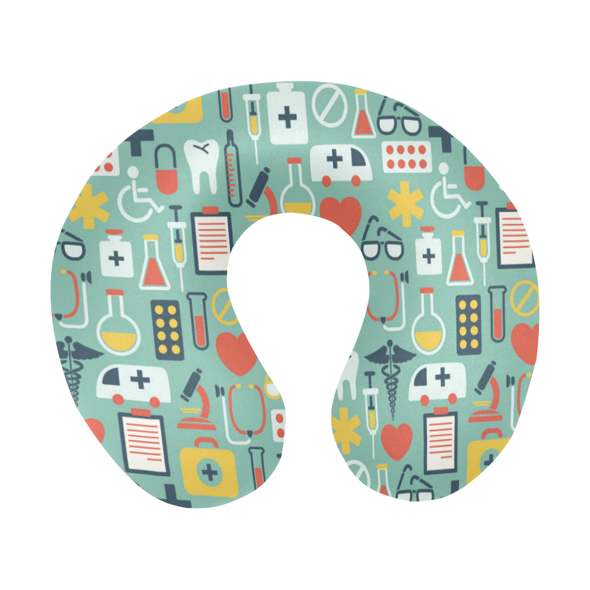 Medical Pattern Print Design 02 U-Shaped Travel Neck Pillow