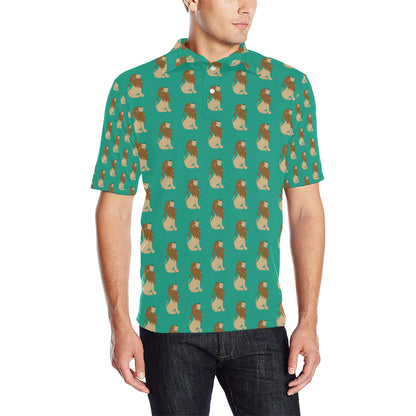 Lion Pattern Print Design 02 Men Polo Shirt