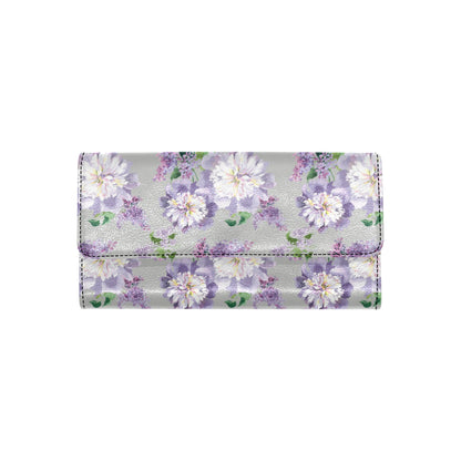 Lilac Pattern Print Design LI07 Women's Trifold Wallet