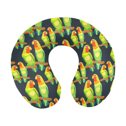 Lovebird Pattern Print Design 01 U-Shaped Travel Neck Pillow