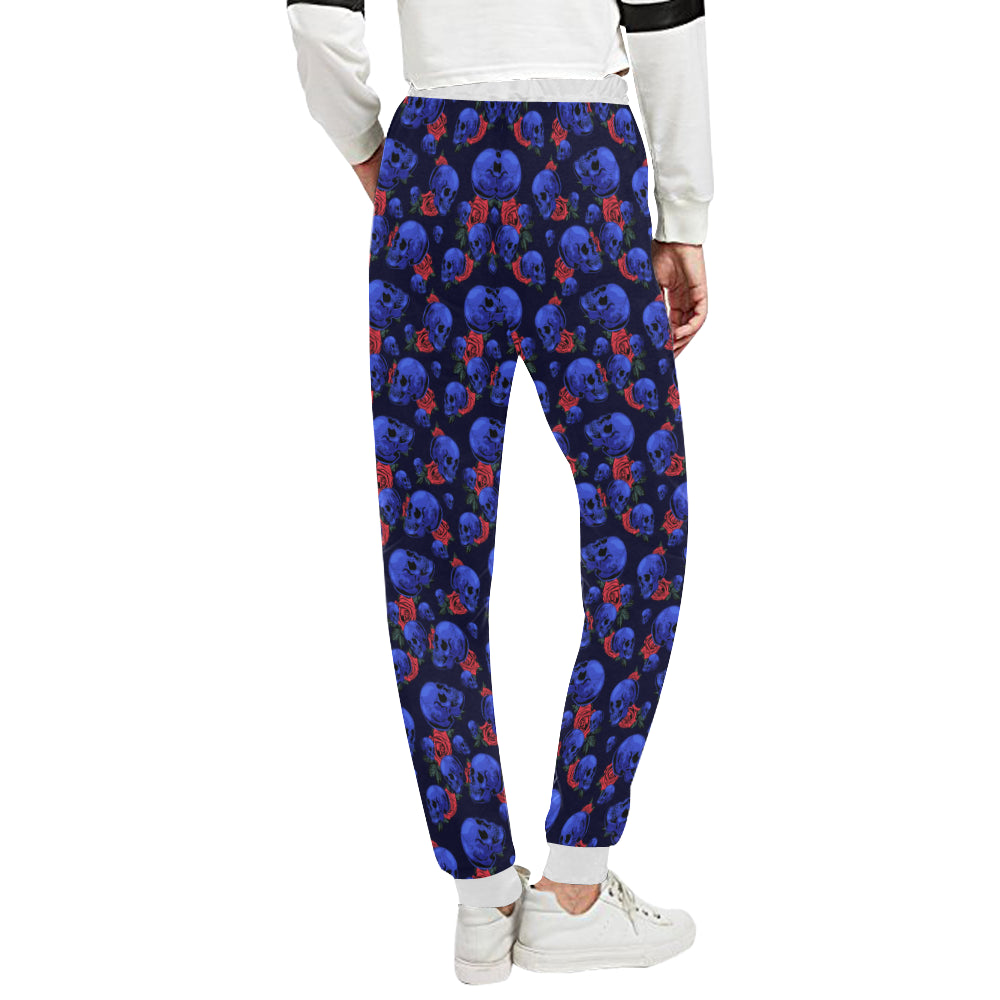 Skull Roses Neon Design Themed Print Unisex Sweatpants