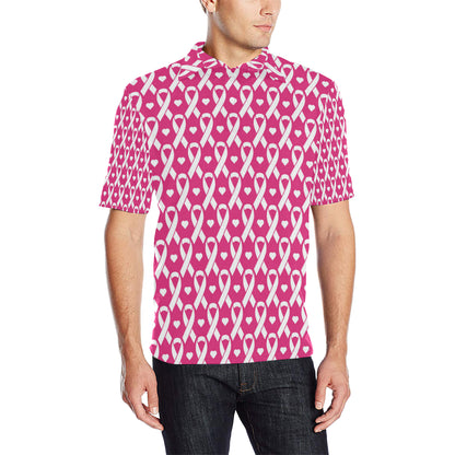 Breast cancer Pattern Print Design 05 Men Polo Shirt