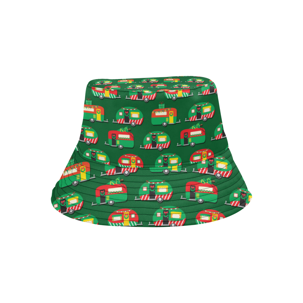 Camper Camping Christmas Themed Print Unisex Bucket Hat