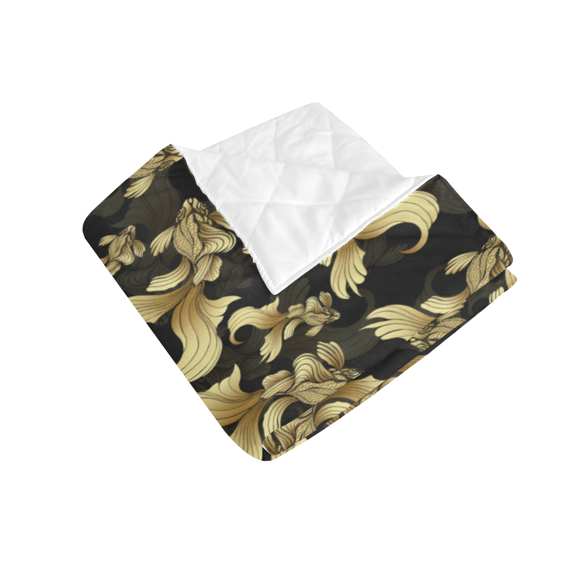 Goldfish Pattern Print Design 02 Premium Quilt
