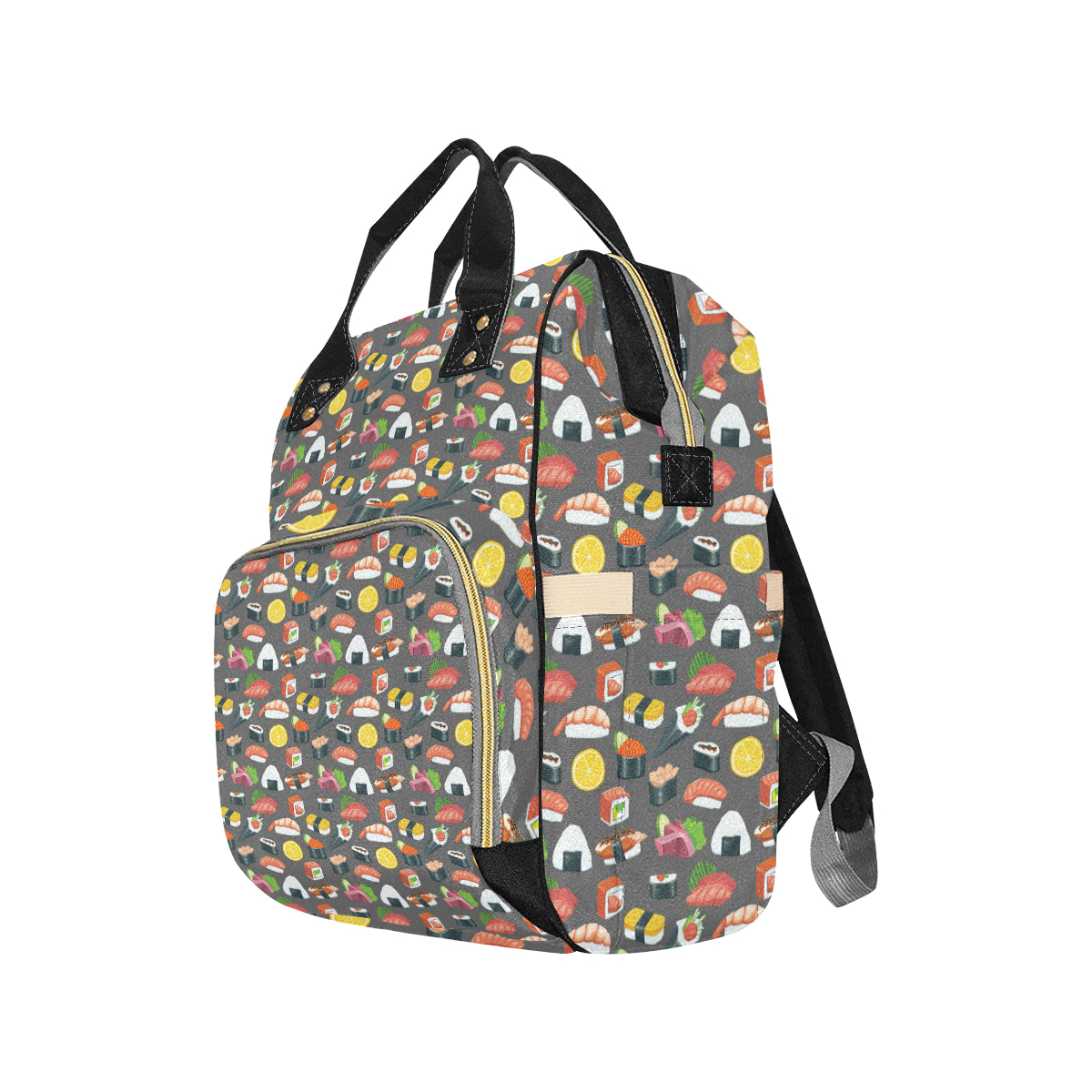 Sushi Pattern Print Diaper Bag Backpack