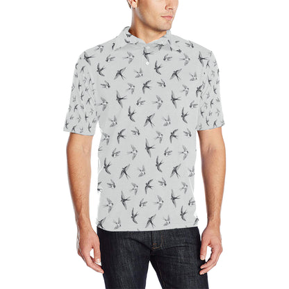 Swallow Bird Pattern Print Design 04 Men Polo Shirt