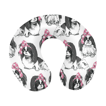 Japanese Chin Pattern Print Design 01 U-Shaped Travel Neck Pillow