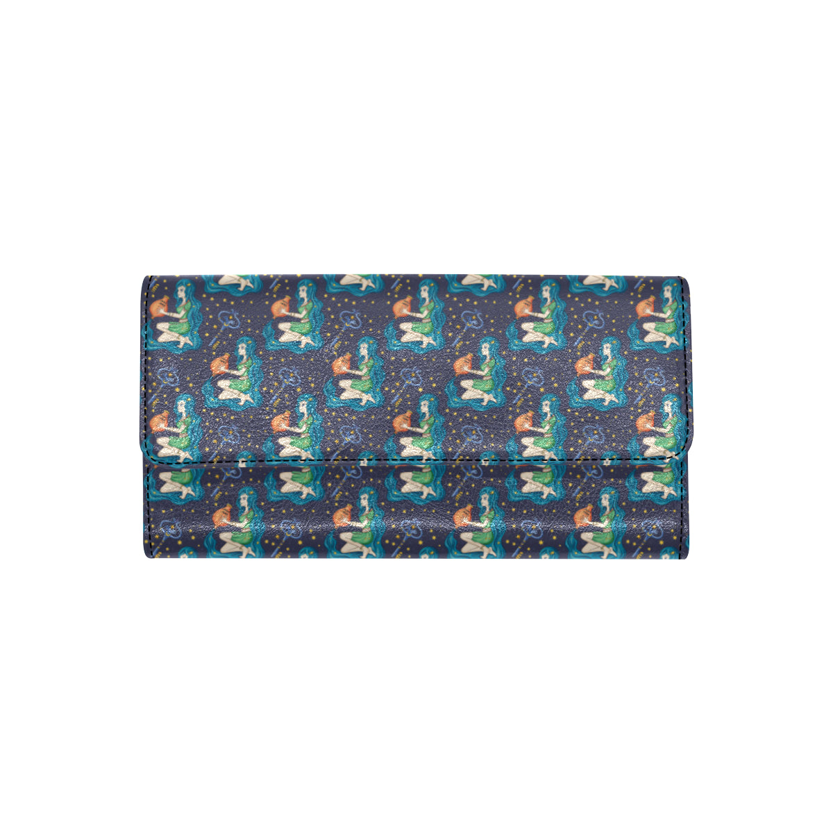 Aquarius Zodiac Pattern Print Design 03 Women's Trifold Wallet