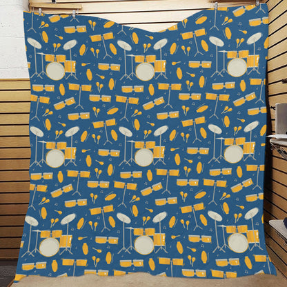 Drum Set Pattern Print Design 03 Premium Quilt