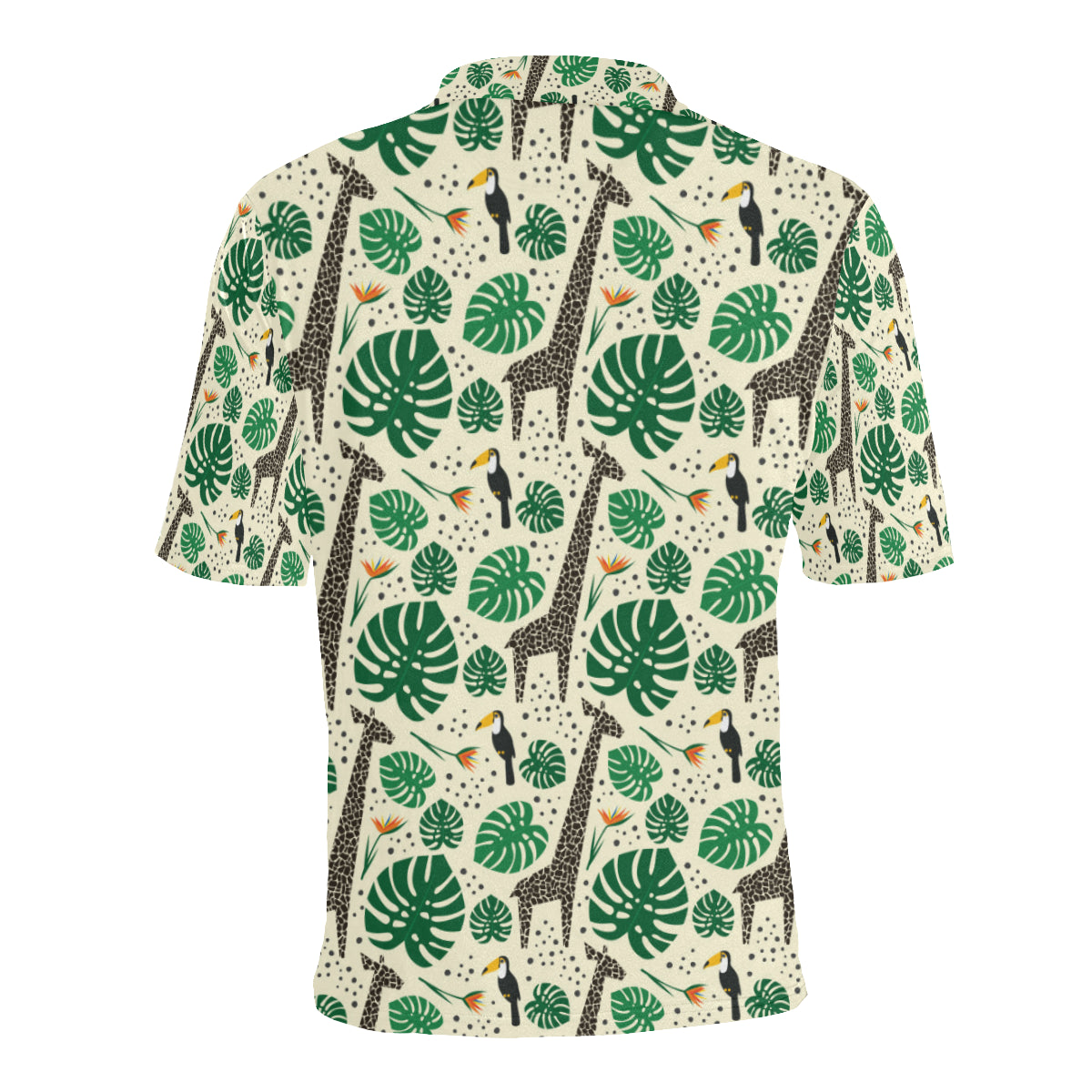 Rainforest Giraffe Pattern Print Design A02 Men Polo Shirt