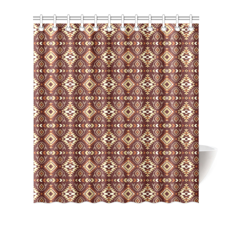 Navajo Native Color Print Pattern Shower Curtain
