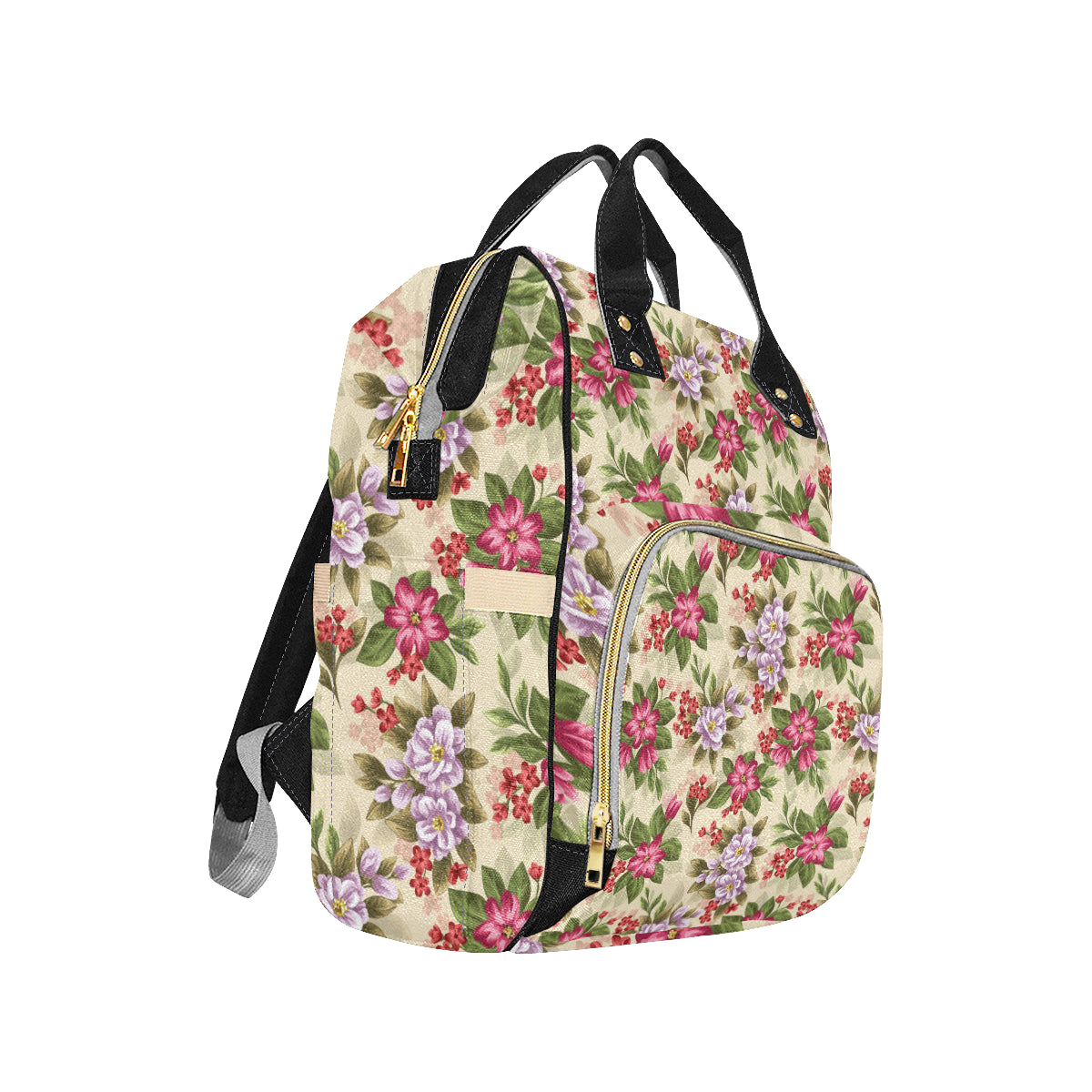 Summer Floral Pattern Print Design SF08 Diaper Bag Backpack