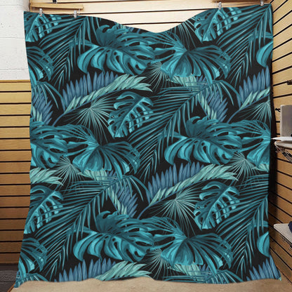 Palm Leaf Pattern Print Design A03 Premium Quilt