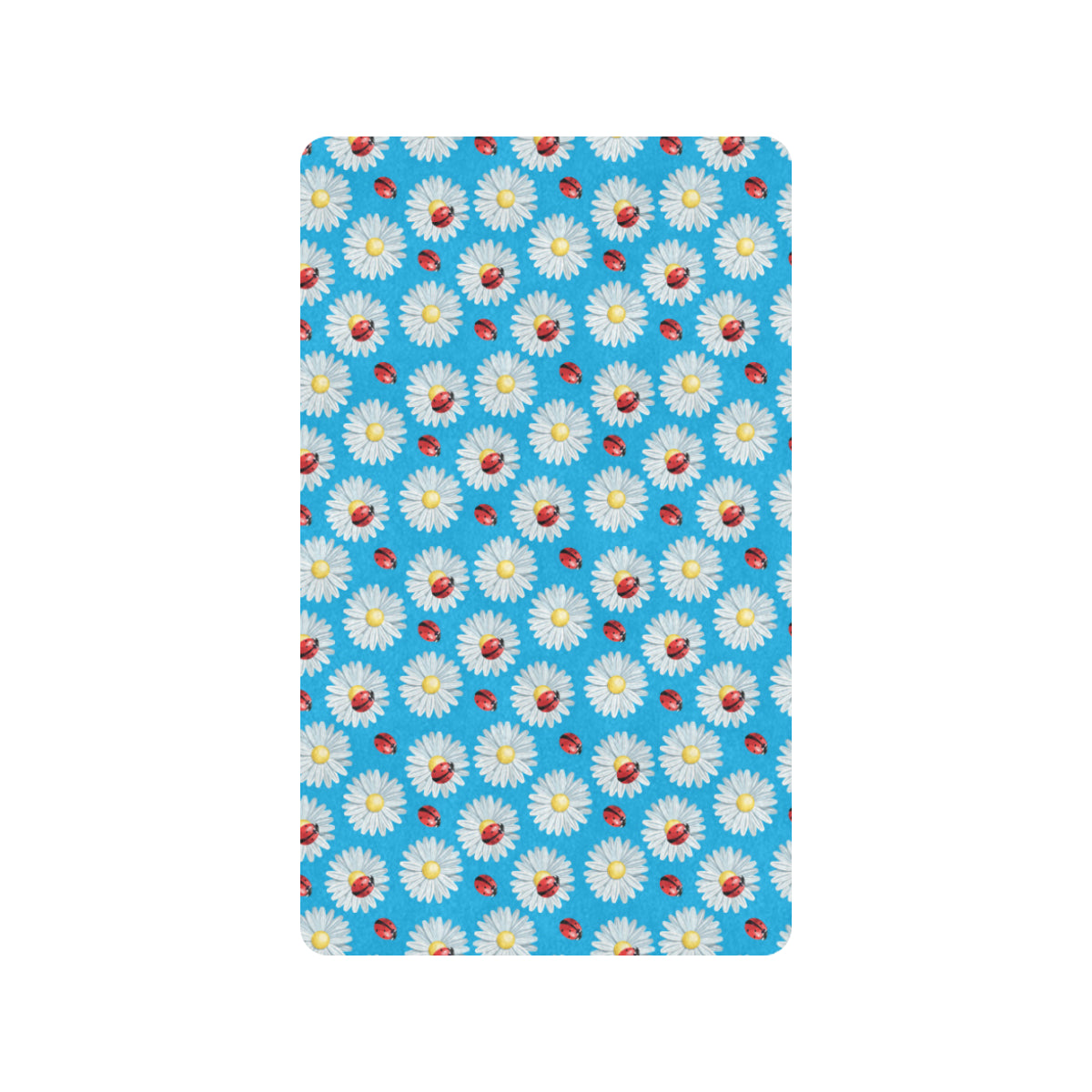 Ladybug with Daisy Themed Print Pattern Rubber Doormat