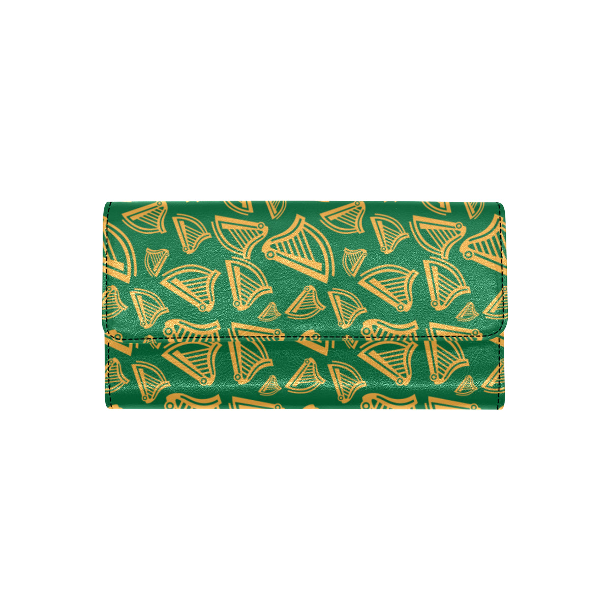 Harp Pattern Print Design 03 Women's Trifold Wallet