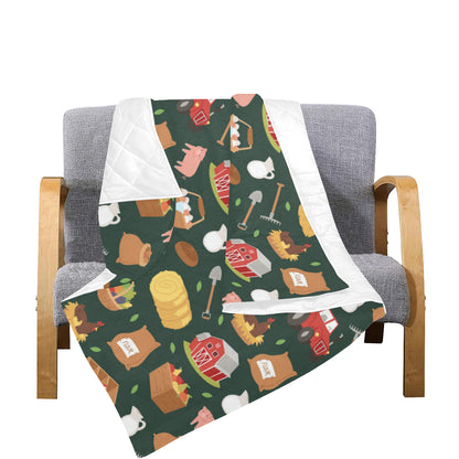 Agricultural Farm Print Design 02 Premium Quilt
