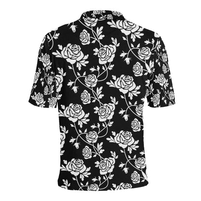 Rose Pattern Print Design RO013 Men Polo Shirt