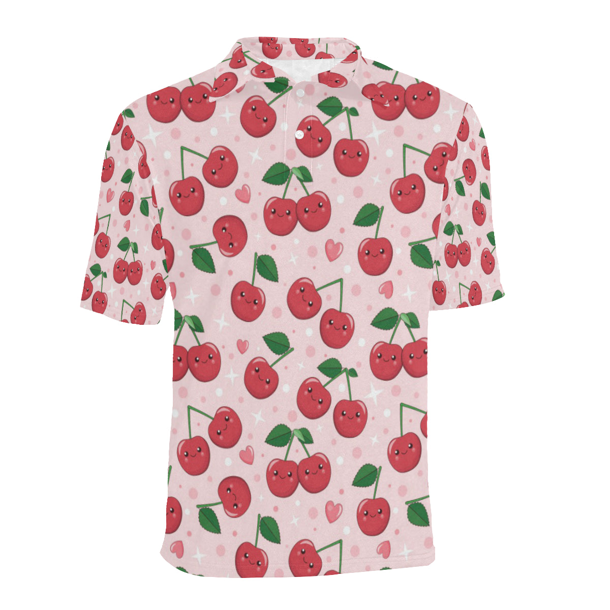 Cherry Pattern Print Design CH02 Men Polo Shirt