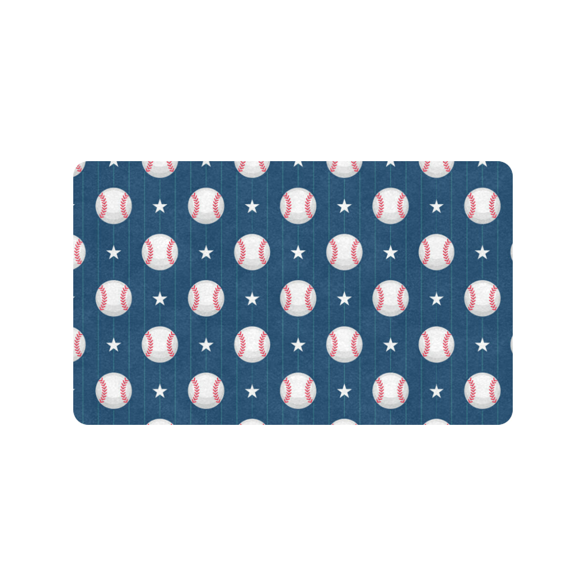 Baseball Star Print Pattern Rubber Doormat