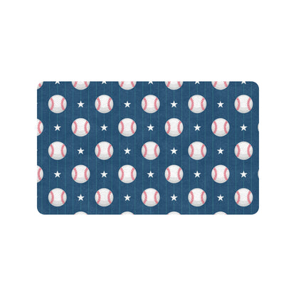 Baseball Star Print Pattern Rubber Doormat