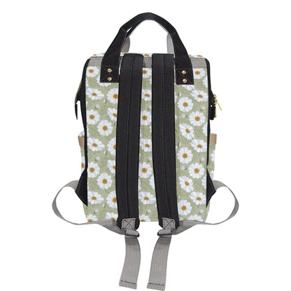 Daisy Yellow Print Pattern Diaper Bag Backpack