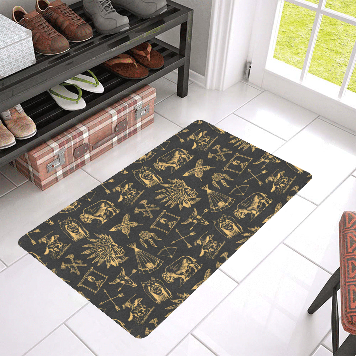 American indian Gold Style Rubber Doormat