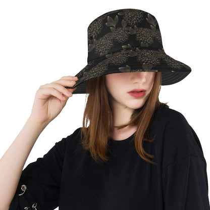 Dahlia Pattern Print Design DH04 Unisex Bucket Hat