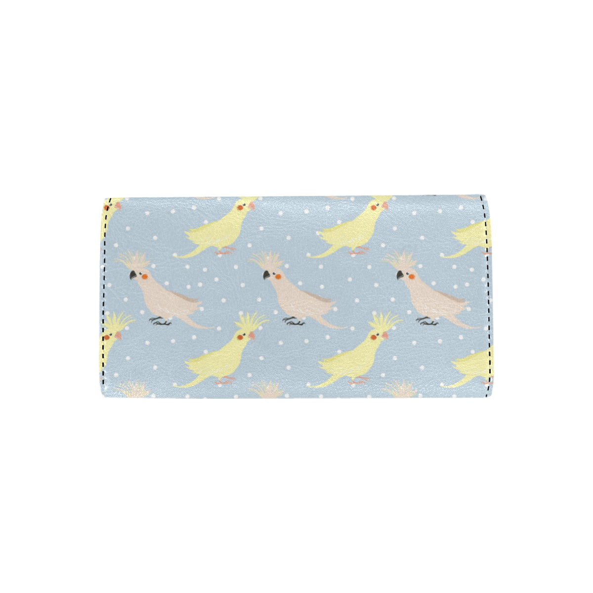 Cockatiel Pattern Print Design 03 Women's Trifold Wallet