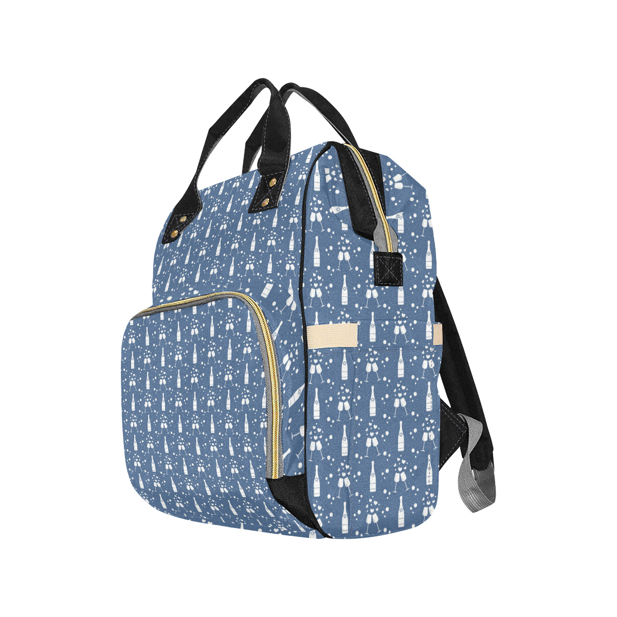 Champagne Pattern Print Design 05 Diaper Bag Backpack