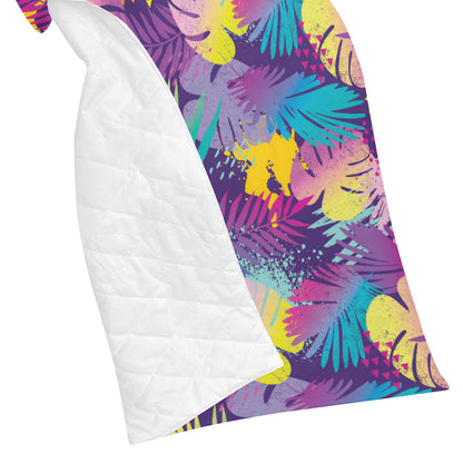 Palm Leaf Pattern Print Design A04 Premium Quilt