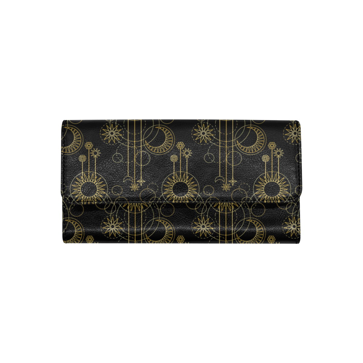 Moon Boho Style Pattern Print Design 01 Women's Trifold Wallet