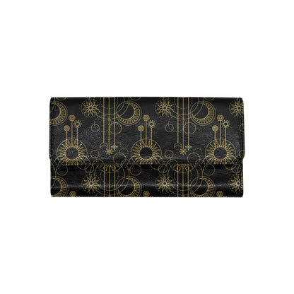 Moon Boho Style Pattern Print Design 01 Women's Trifold Wallet
