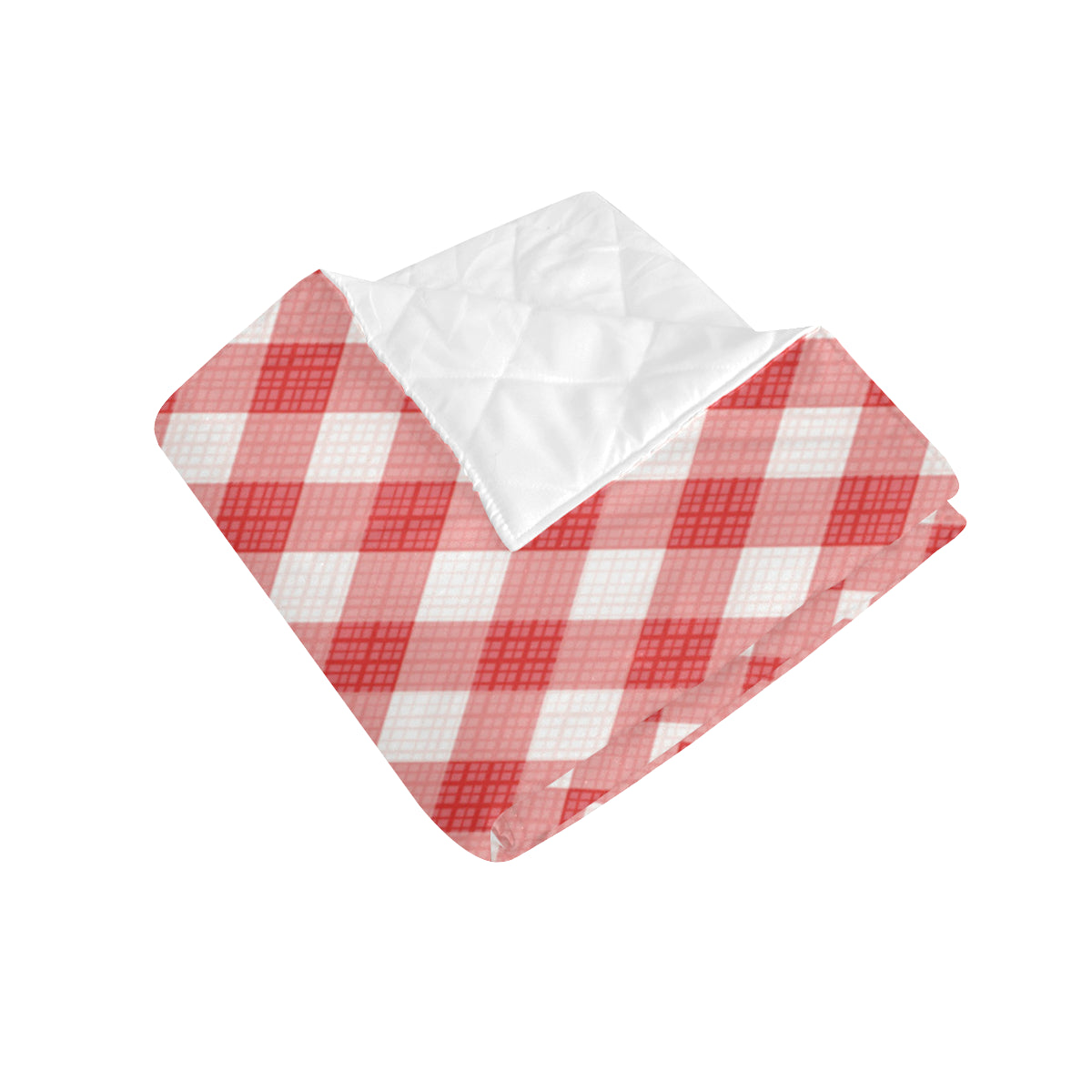 Gingham Red Pattern Print Design 01 Premium Quilt