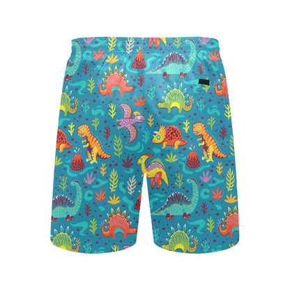 Dinosaur Cartoon Style Men's Swim Trunks Beach Shorts