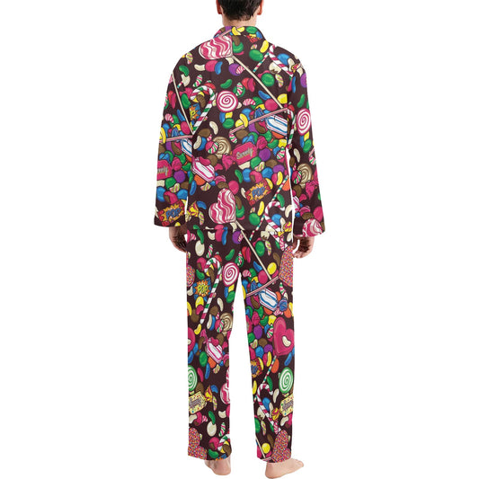 Candy Pattern Print Design CA02 Men's Long Pajama Set