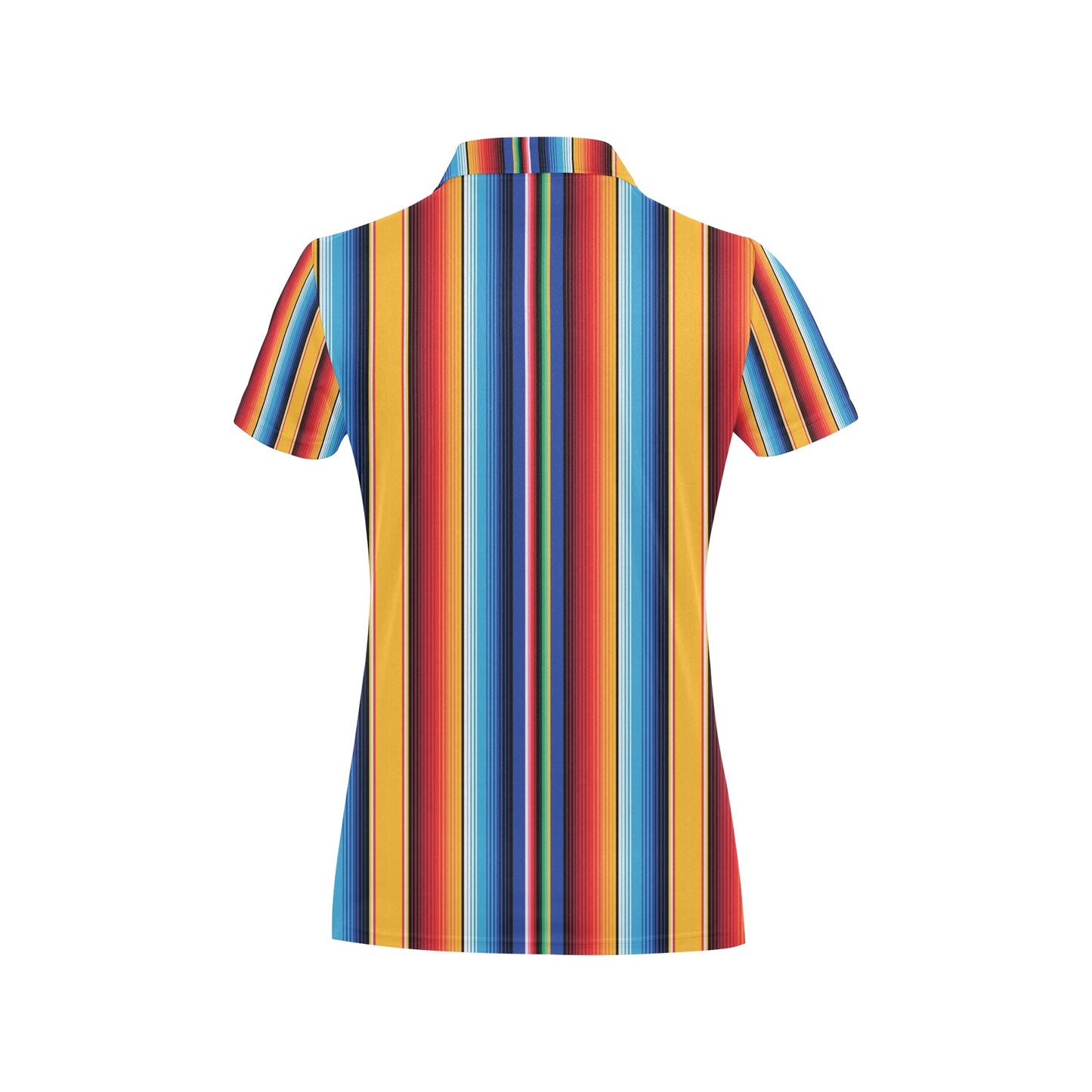 Mexican Blanket Stripe Print Pattern Women's Polo Shirt