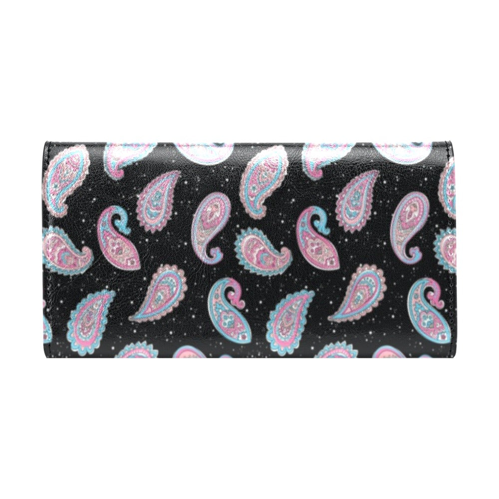 Paisley Pink Design Mandala Print Women's Trifold Wallet