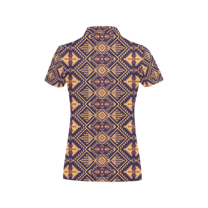 Aztec Pattern Print Design 09 Women's Polo Shirt