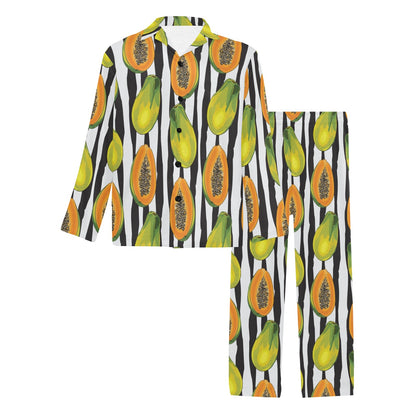 Papaya Pattern Print Design PP01 Men's Long Pajama Set