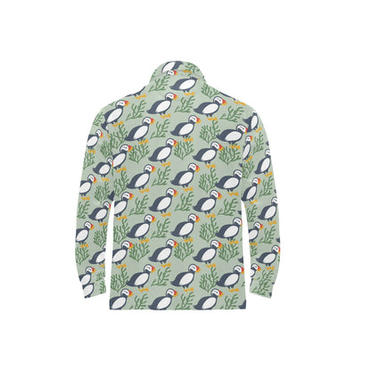 Puffin Pattern Print Design A04 Long Sleeve Polo Shirt For Men's