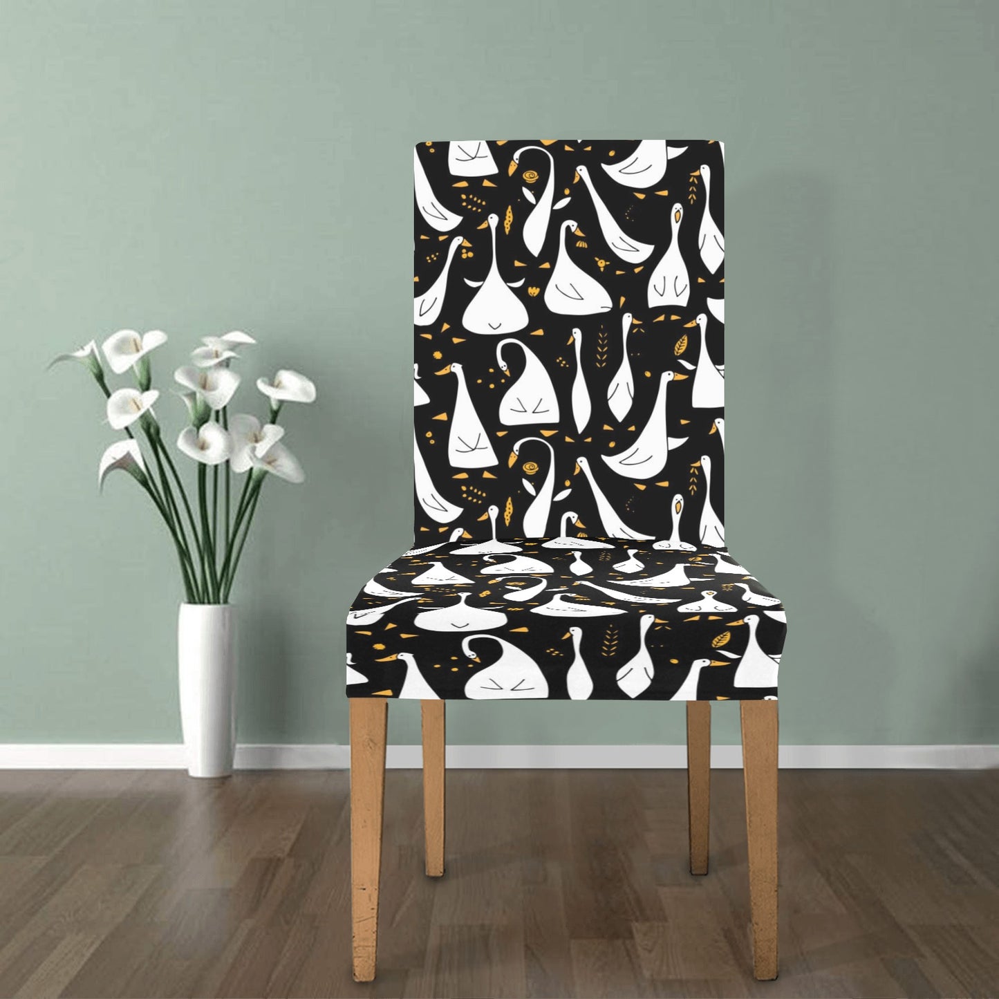 Goose Print Design LKS401 Dining Chair Slipcover