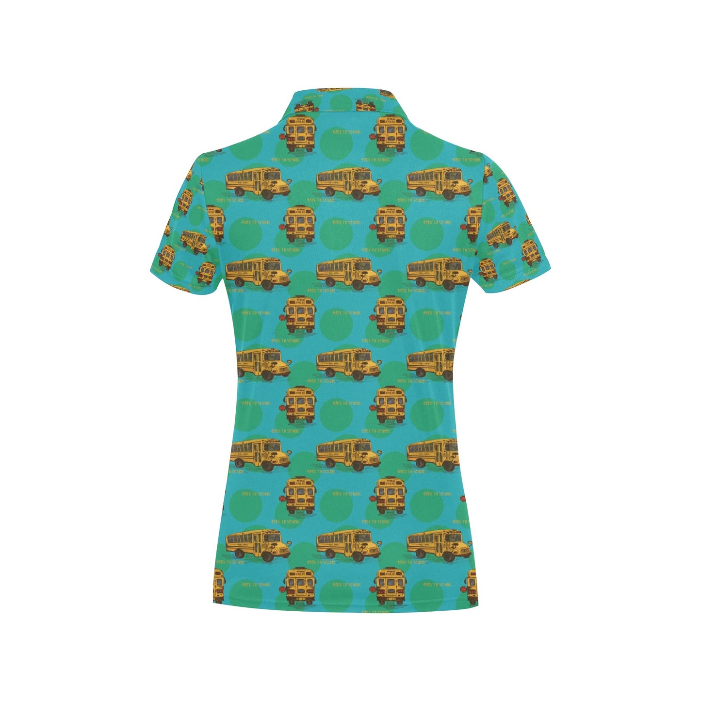 School Bus Print Design LKS308 Women's Polo Shirt