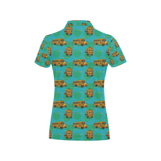 School Bus Print Design LKS308 Women's Polo Shirt
