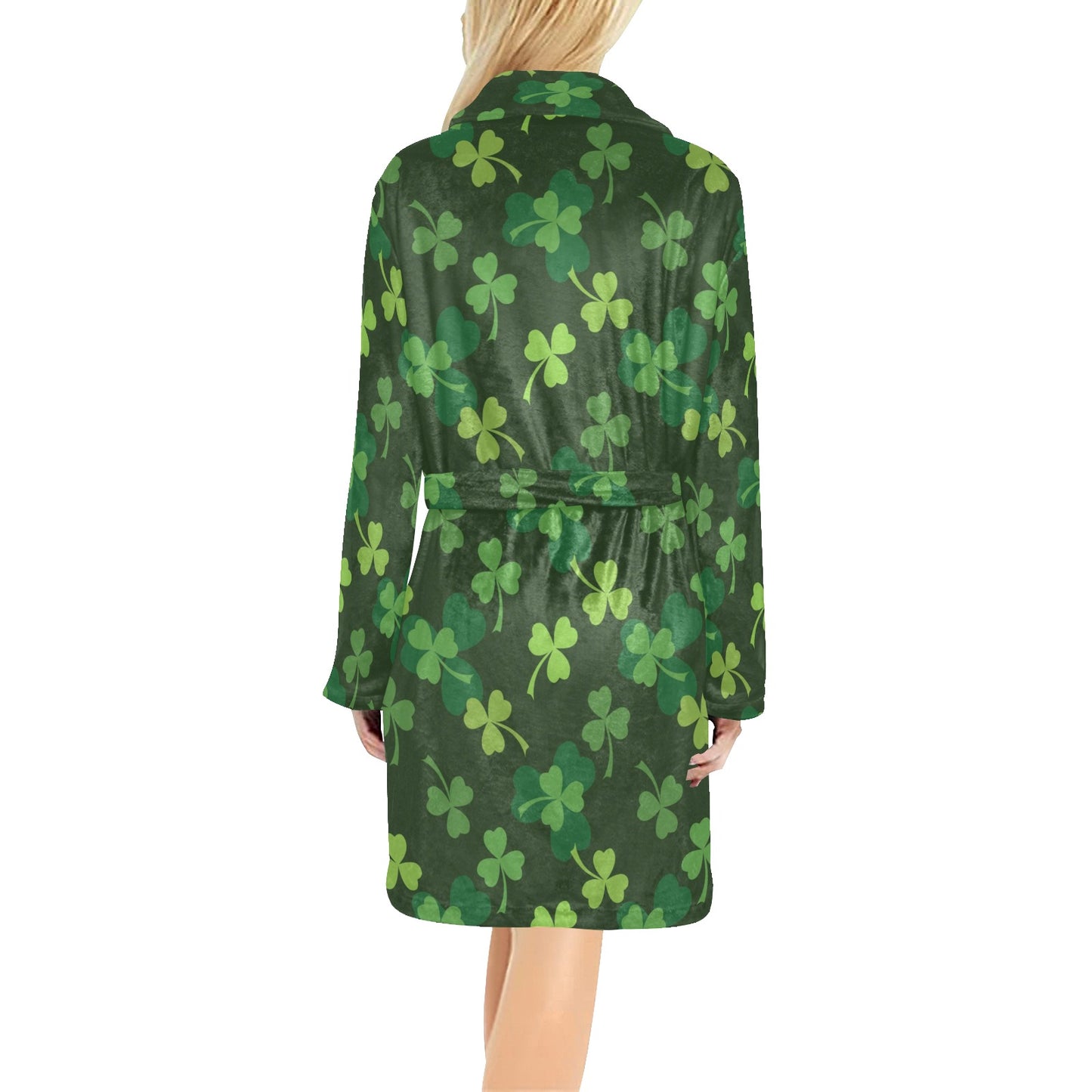 Irish Pattern Print Design 03 Women's Fleece Robe