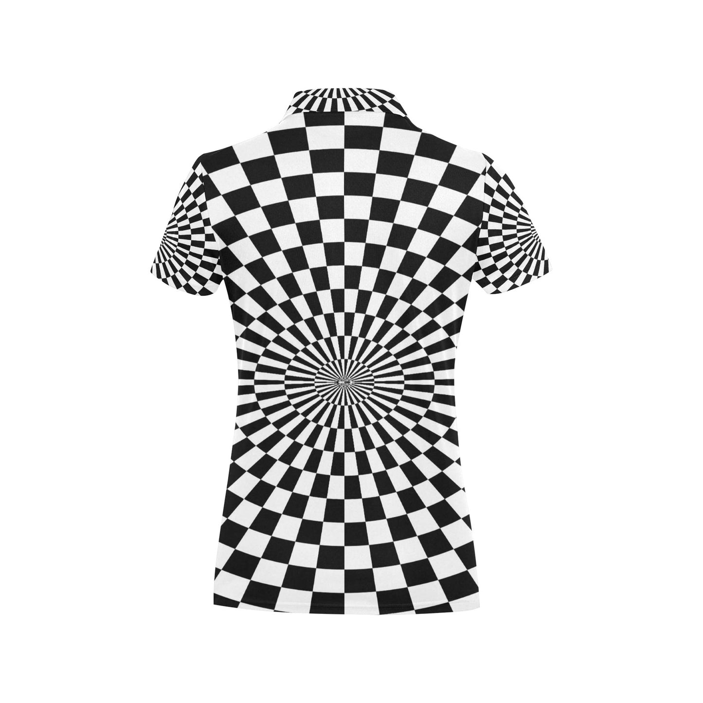 Checkered Flag Optical illusion Women's Polo Shirt