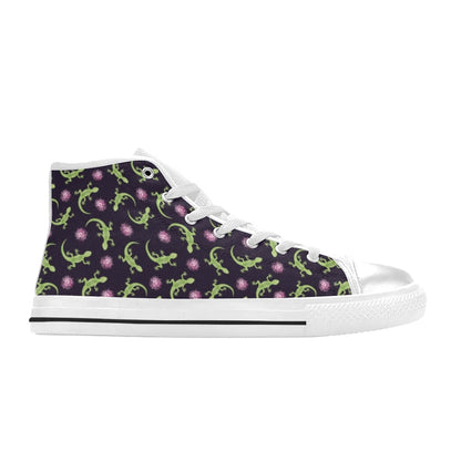 lizard Print Design LKS402 Men's High Top Canvas Shoes