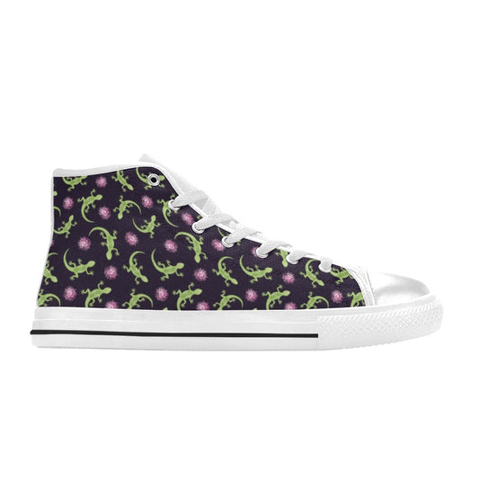 lizard Print Design LKS402 Men's High Top Canvas Shoes
